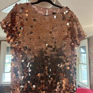 Eva Franco x Anthropologie Rose Gold Sequin Top